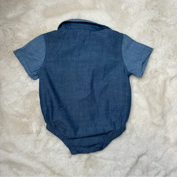 Baby B.U.M. Blue Denim with Chest Pocket One Piece Like New Size 9 Months - Picture 6 of 6